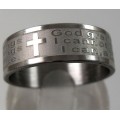 AA's Serenity Prayer Etched on Stainless Steel Ring band AA's Serenity Prayer Etched on Stainless Steel Ring band