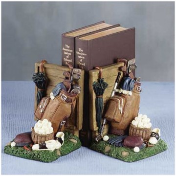 Golfer bookends - alabastrite Golfer bookends - alabastrite