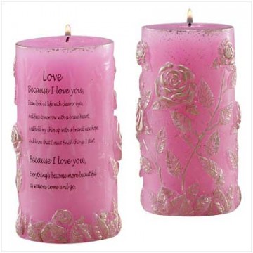 Love scntd flower sculp candle Love scntd flower sculp candle