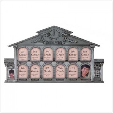 School house photo frame - pewter