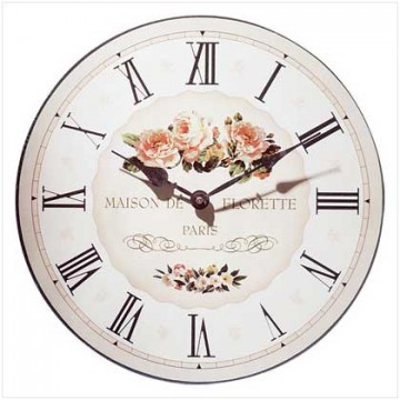 Wood floral wall clock Wood floral wall clock