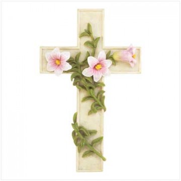 Wall cross with flowers Wall cross with flowers