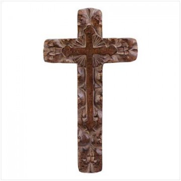 Rustic wood carved wall cross Rustic wood carved wall cross
