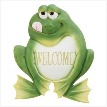 Frog welcome plaque Frog welcome plaque