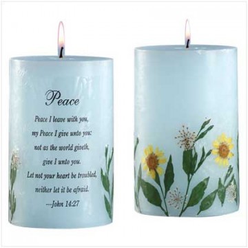 Peace dry flowers blue candle Peace dry flowers blue candle