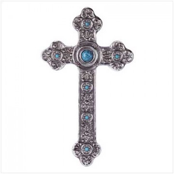 Turquoise silver finish cross Turquoise silver finish cross