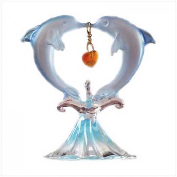 November blue glass dolphins November blue glass dolphins