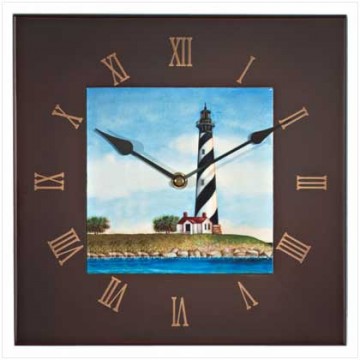 Lighthouse wood frame clock