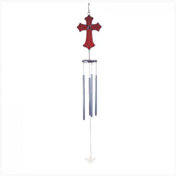 Stain glass cross windchimes
